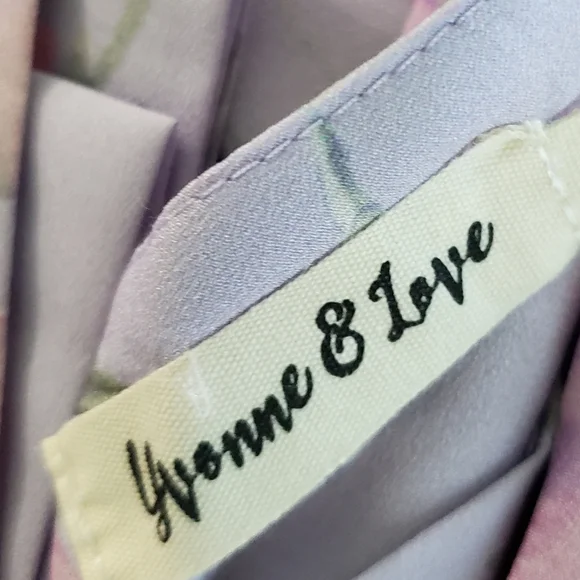 Lilac Floral Puff Sleeve High Waist Surplice Maxi Dress with Bow - Picture 15 of 16